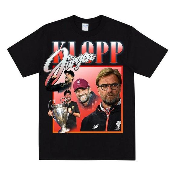 Tops - Jurgen Klopp Homage T-Shirt For Football Supporters, Jurgen Klopp Shirt Retro Te